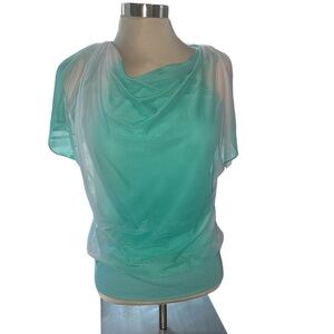 Maurice’s blouse pullover sheer overlay tank top liner fitted waist size small